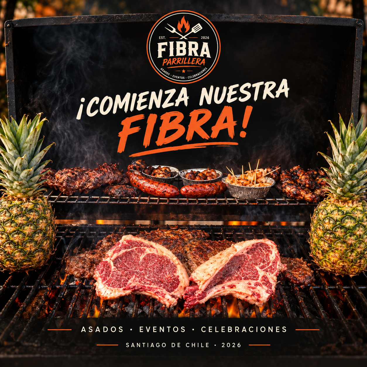 Afiche original de Fibra Parrillera: Sabor a la brasa
